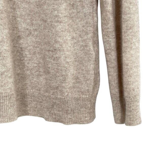 100% Cashmere Oatmeal Pullover Long Sleeve Crew Neck Neutral Sweater XL - Picture 5 of 8